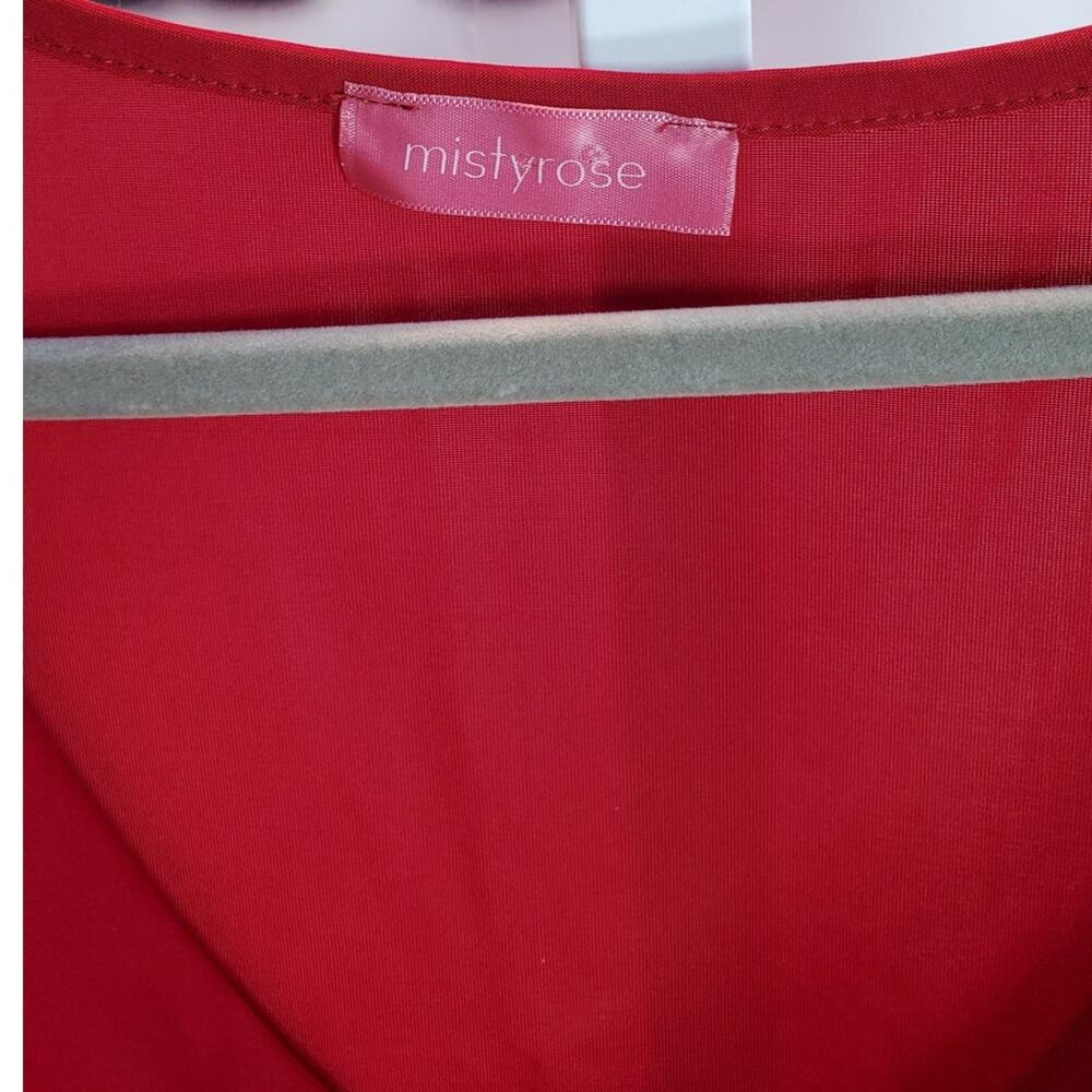 Mistyrose Red Sheer Cowl Neck Sleeveless Crop Top M - Picture 4 of 6
